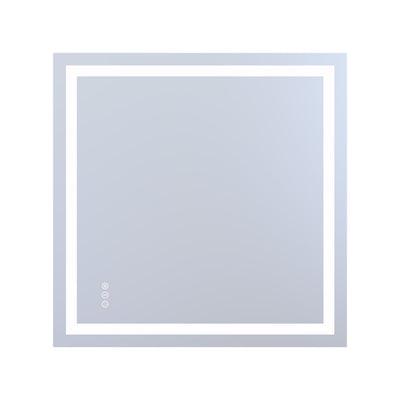 SUMERAIN moderne LED baderomsspeil for vegg, 36 x 36 tommer bakbelyst + frontbelyst trinnløs dimmbart belyst servantspeil med anti-dugg, 3 fargemoduser, minnefunksjon og herdet glass, enkel å installere