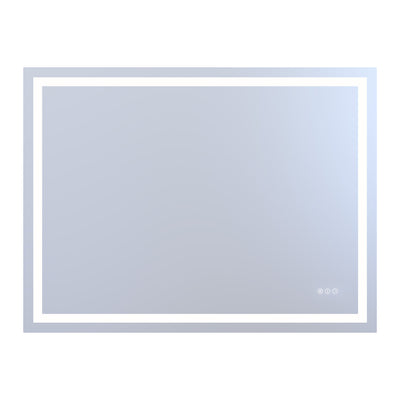 Sumerain 48" x 36" stort smart LED baderomsspeil — bak- og frontbelyst smart sminkespeil, duggfritt, trinnløs dimbar, 3 fargemoduser, minnefunksjon, herdet glass