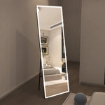 Sumerain 75"x28" stor LED stående helkroppsspeil, trinnløs dimbar opplyst gulvspeil med 3 fargebelysning, veggmontert helkroppsspeil for soverom, garderobe, temperert glass