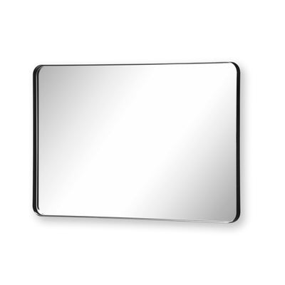 SUMERAIN Matt svart baderomsspeil med servant, 22x30 tommer veggmontert speil med aluminiumsramme, herdet glass, horisontal eller vertikal oppheng for inngangsparti, bad, stue