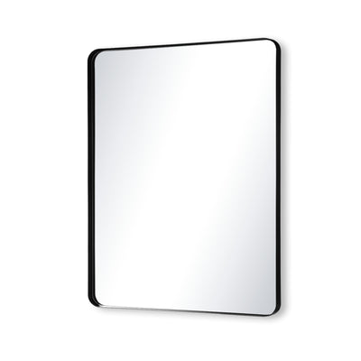 SUMERAIN baderomsspeil med herdet glass som ikke knuser, 36x30 tommer moderne matt svart veggspeil med aluminiumsramme for inngangsparti, stue og landlig stil, horisontal/vertikal montering