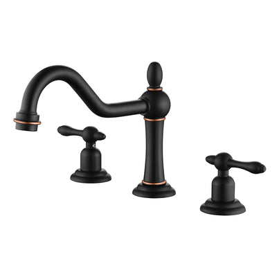 SUMERAIN 8 tommers bredt baderomsarmatur med 3 hull, 2 håndtak, vintage stil med oljerubbet bronsefinish