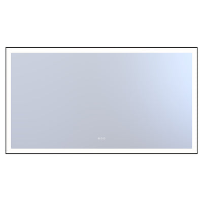 Sumerain 72 x 40 tommer LED baderomsspeil med lys, svart aluminiumsramme front- og bakbelyst stort veggspeil, duggfritt, trinnløs dimbar 3 fargebelysning, minnefunksjon, herdet glass
