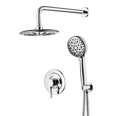 SUMERAIN dusjsystem med filtrert hånddusj for hardt vann, høytrykk 9" regndusjhode med flere spraymoduser, kromfinish