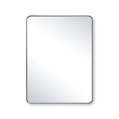 SUMERAIN svart baderomsspeil for vegg, 24 x 32 tommer speil med aluminiumsramme og herdet glass som ikke knuser, allsidige opphengingsmuligheter for baderomsvask eller inngangsparti