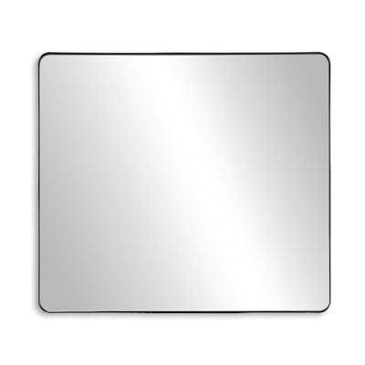SUMERAIN stort baderomsspeil 40x36 tommer, speil med aluminiumsramme og herdet glass som ikke knuser, for romslige baderom eller oppholdsrom, horisontalt/vertikalt oppheng