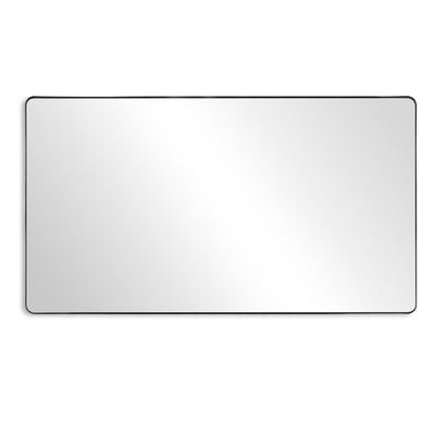SUMERAIN svart aluminiumsrammet baderomsspeil for vegg, 72x40 tommer stort avrundet rektangel sminkespeil for baderom, kan henges horisontalt eller vertikalt