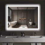 Sumerain 40 x 30 tommer opplyst sminkespeil for baderomsvegg, smart anti-dugg dimbar LED baderomsspeil med front- og baklys, 3 fargebelysningsmoduser, minnefunksjon