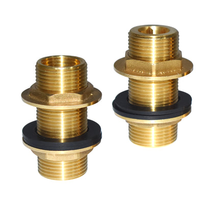 Sumerain klofotbadekarkran messing forlengelsesmutter for veggmontering av badekar, NPT 1/2" hunn X G3/4 hann, S7931-PB (2-pakning)