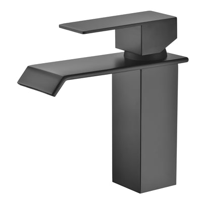 Enkelt hull enkeltgrep svart fossefall baderomsarmatur, moderne design