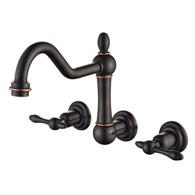 Sumerain vintage badekarkran veggmontert badekarfyller i oljerubbet bronse, 8 tommers senter