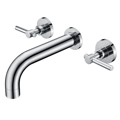 SUMERAIN veggmontert badekararmatur med 3 hull, badekarfyller med ventil, kromfinish